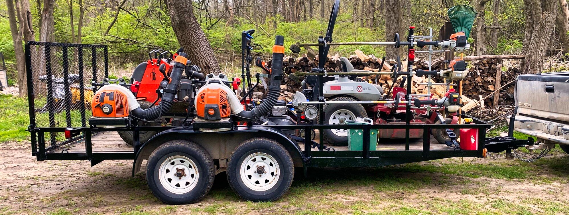 lawn care trailer setup